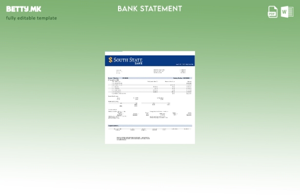 Модерен стил шаблон за збор за извод од банка на Јужна држава на САД